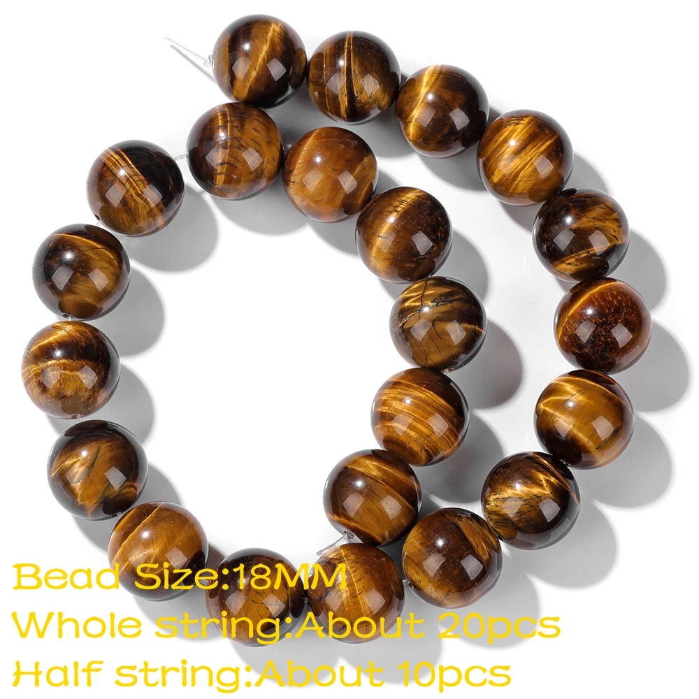 High Quality Natural Stone Yellow Tiger Eye Beads Round Square Oval Loose Spacer Stone For Jewelry Making Bracelet Diy Accessory