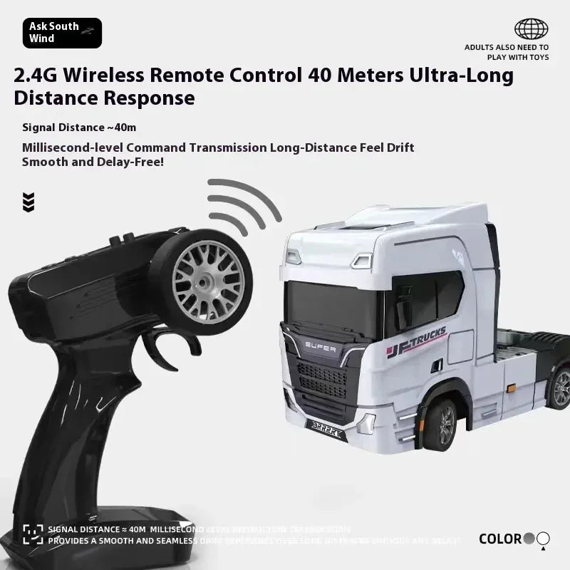 Remote Control Drifting Car Tabletop Toy Alloy Tractor Rc Truck 1/43 2.4g Rc Engineering Trailer Truck With Light And Sound Toys