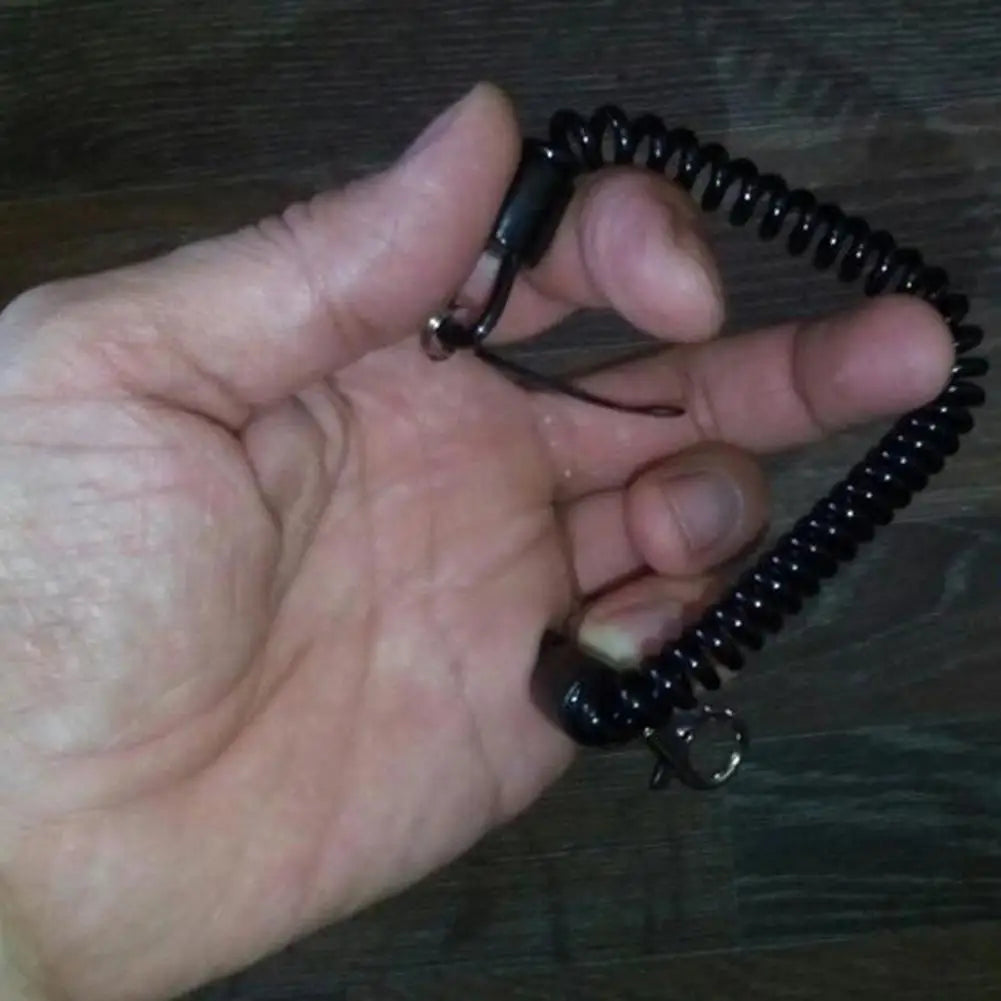Tactical Retractable Spring Elastic Rope Security Gear Tool Hiking Camping Anti-lost Phone Keychain Fishing Lanyards Keychain