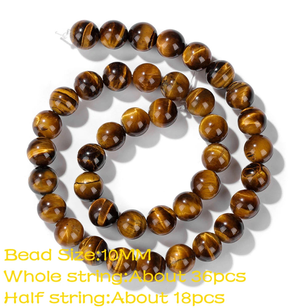 High Quality Natural Stone Yellow Tiger Eye Beads Round Square Oval Loose Spacer Stone For Jewelry Making Bracelet Diy Accessory