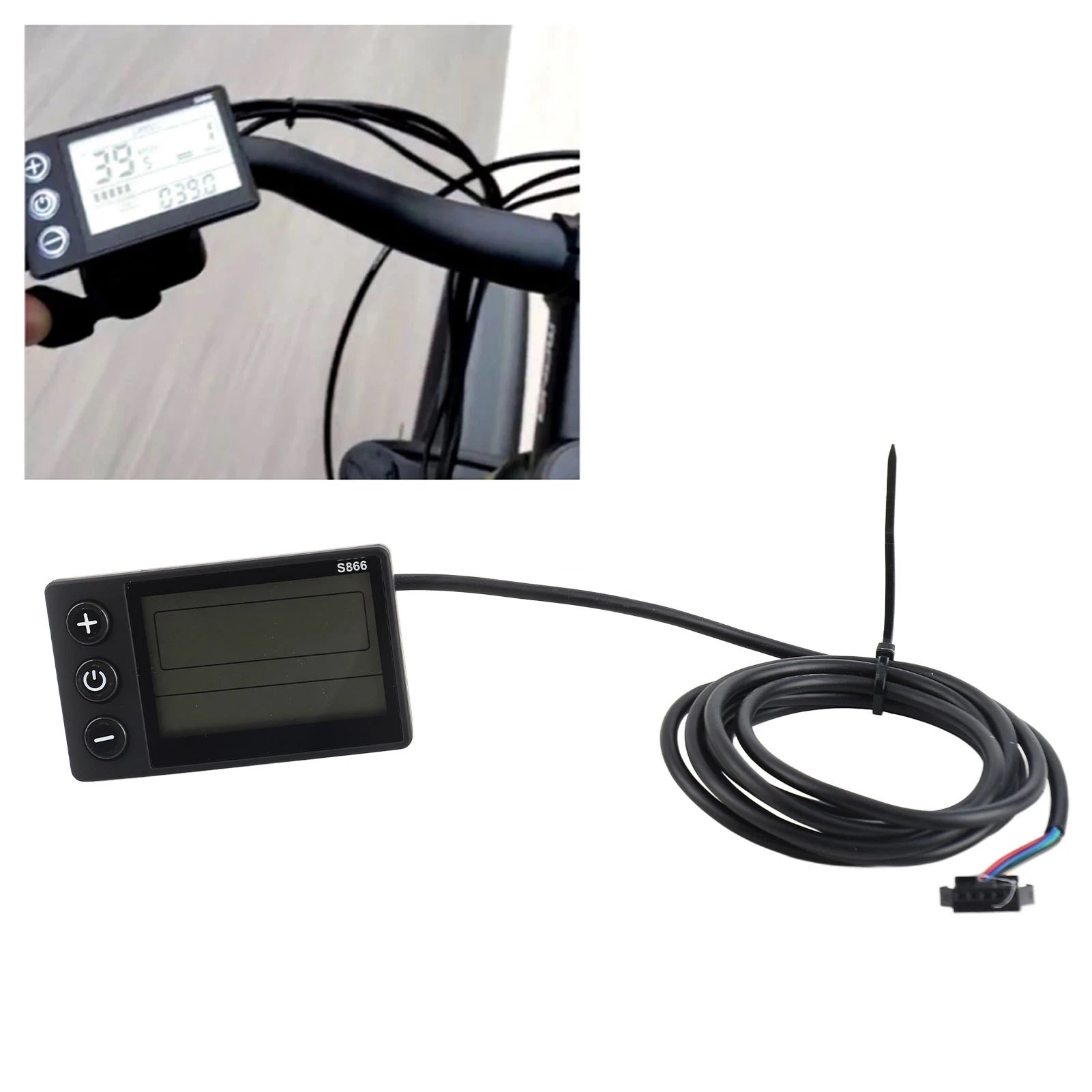 Plug LCD Display S866 Electric Display LCD Meter 24V 36V 48V Electric Scooter Control Panel with  Plug