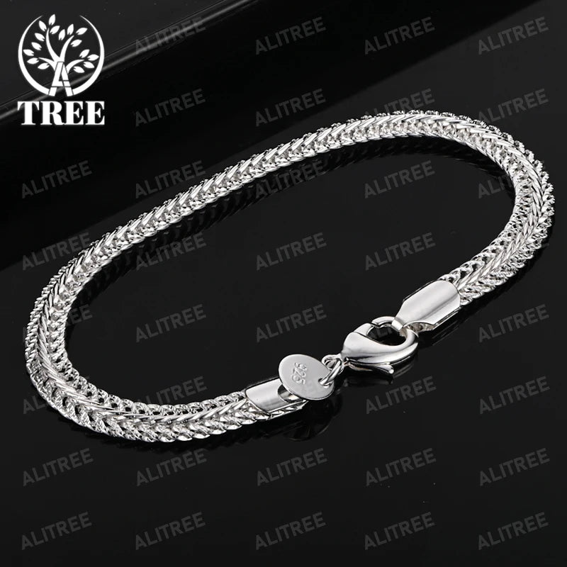 ALITREE 18K Gold Side Chain Bracelets For Woman Men Fashion Bracelet Party Wedding Engagement Charm Jewelry Birthday Gift