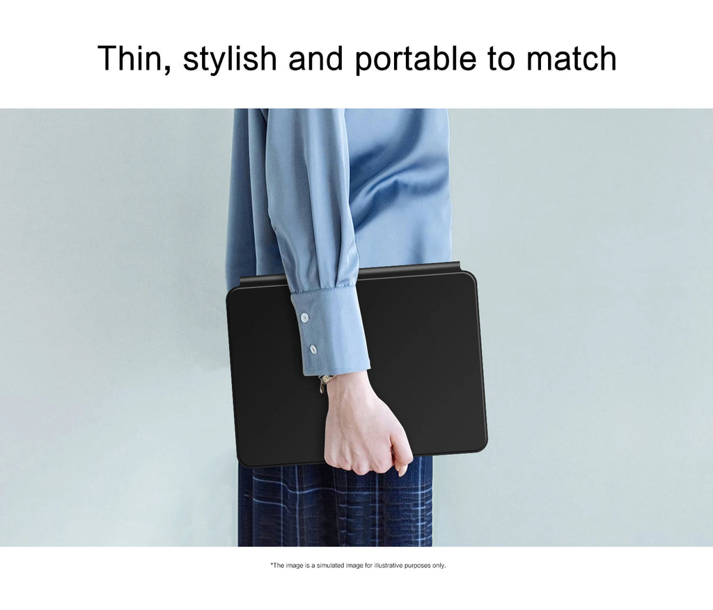 AJIUYU Smart Pogo Pin Magic Keyboard For iPad Air 11 inch M3 M2 Pro 13 M4 12.9 6th 5th 4th 10.9 7th Smart Case Direct Connection