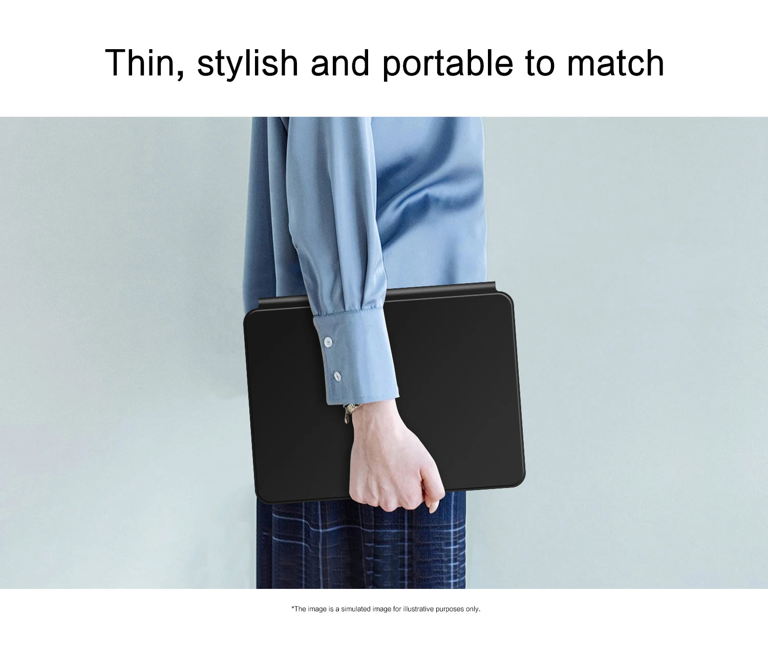 AJIUYU Smart Pogo Pin Magic Keyboard For iPad Air 11 inch M3 M2 Pro 13 M4 12.9 6th 5th 4th 10.9 7th Smart Case Direct Connection