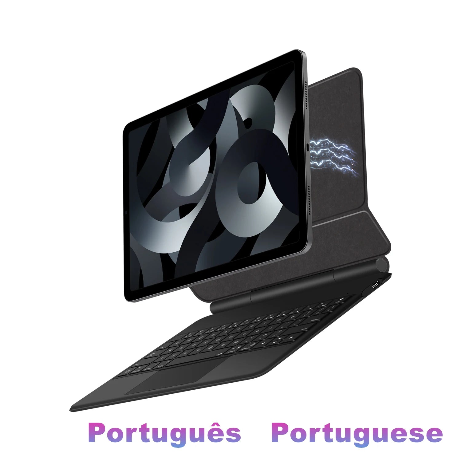 AJIUYU Smart Pogo Pin Magic Keyboard For iPad Air 11 inch M3 M2 Pro 13 M4 12.9 6th 5th 4th 10.9 7th Smart Case Direct Connection