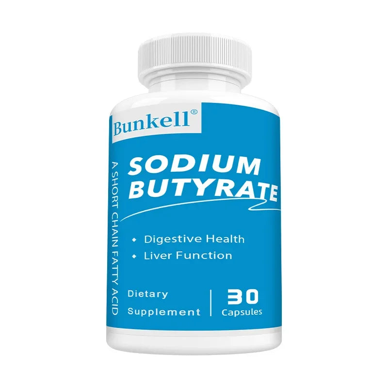 Sodium Butyrate Gut Health Supplement - Helps Gut Health, Detox and Cleansing of The Liver, Digestive Health,120 Capsules