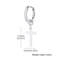 Vnox Single Stainless Steel Men Cross Punk Dangle Earrings High-end Fashion Hoop Earrings For Boys Ear Jewelry Friendship Gifts