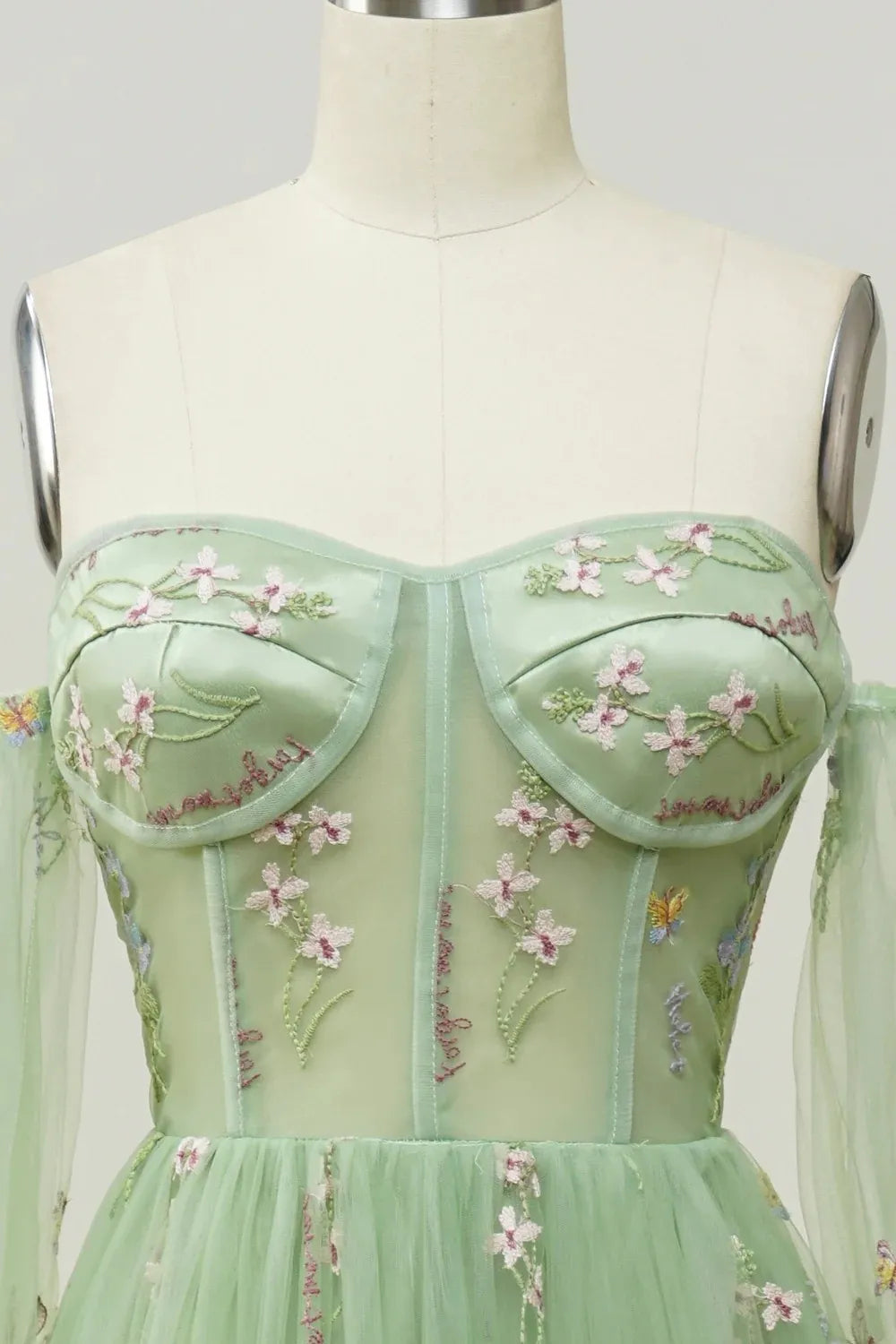 BABYONLINE Prom Dresses Jungle Fairy Ball Party Puffy Sleeve Lace Embroidery Tulle Formal Evening Gown Elegant Tea Lengt Robe