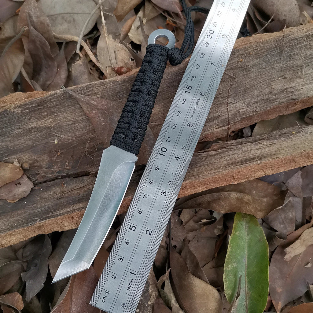 High carbon S.S. Fixed Blade Knife with Sheath and Cord Knife for Hunting Camping and Field Survival Tactical Combat Outdoor