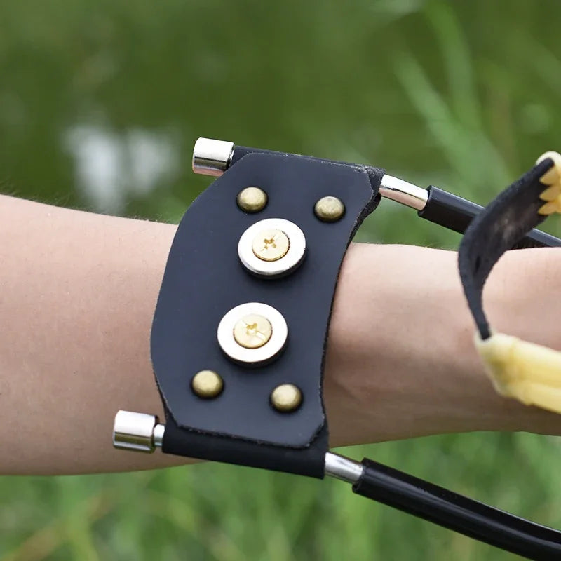 Foldable Metal Slingshot Hunting Fishing Dual-purpose Slingshot Slingshot Fishing Set Spear Fishing Shooting Powerful Hunting