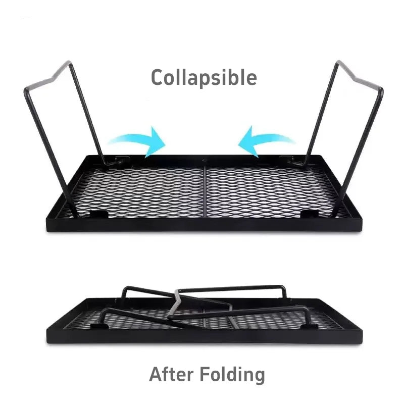 Outdoor Grid Folding Table Multifunctional Camping Table Mini Tent Desk Picnic Table Cooking Heating Rack High-temperature