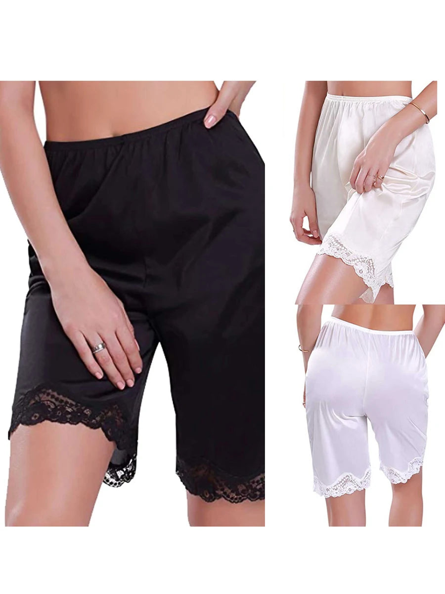 Women's Home Clothes Classic Midi Pyjama pants Bottoms Summer Casual Soft Solid Lace Half Slip Sleepwear