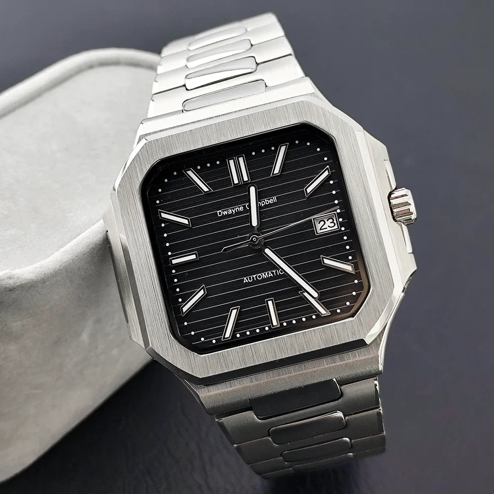 Watches For Man 2025 New Automatic Watch Sapphire Glass Steel Square Case Luminous Waterproof Wristwatch