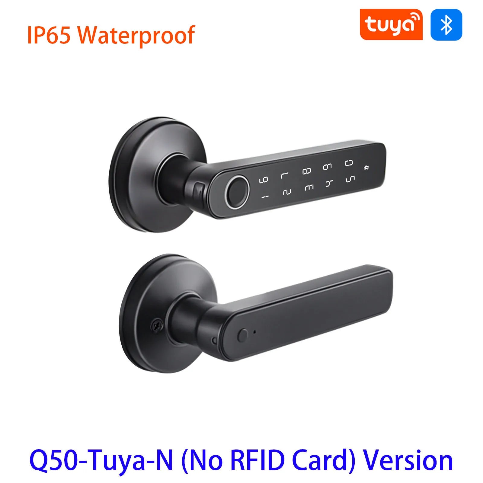 Tuya SmartLife APP BLE Smart Fingerprint Lock Password RFID IC Card Lock Handle Dead Bolt Home Wooden Metal Door Handle Latch