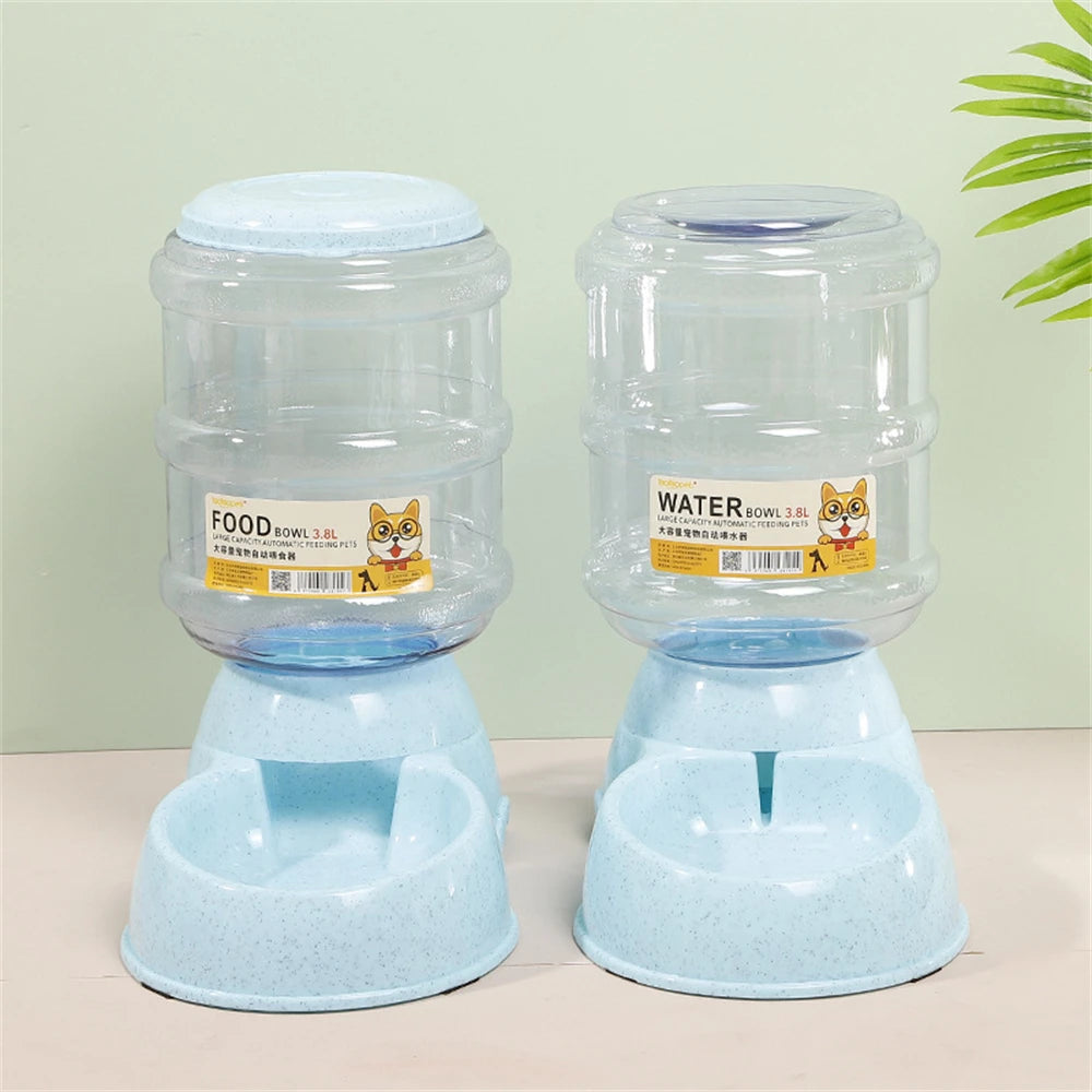 3.8L Dog Automatic Feeders Plastic Water Bottle Cat Bowl Feeding and Drinking Dog Water Dispenser Pet Feeding Bowl Pet Supplies