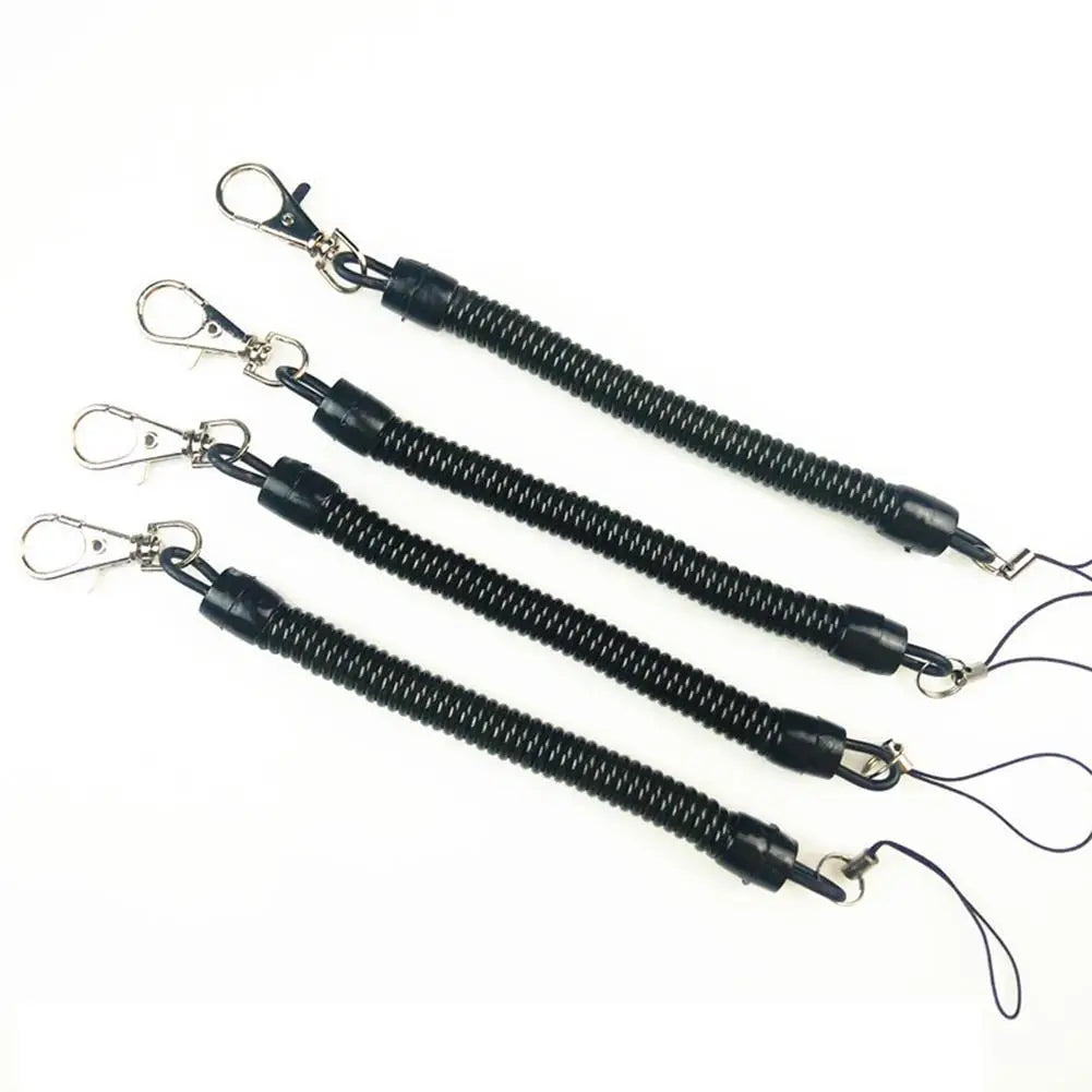 Tactical Retractable Spring Elastic Rope Security Gear Tool Hiking Camping Anti-lost Phone Keychain Fishing Lanyards Keychain