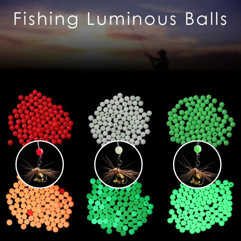 100Pcs/bag Fishing Floats Beads Luminous Light Glowing Balls For Night Sea Fishing 4/5/6/8mm