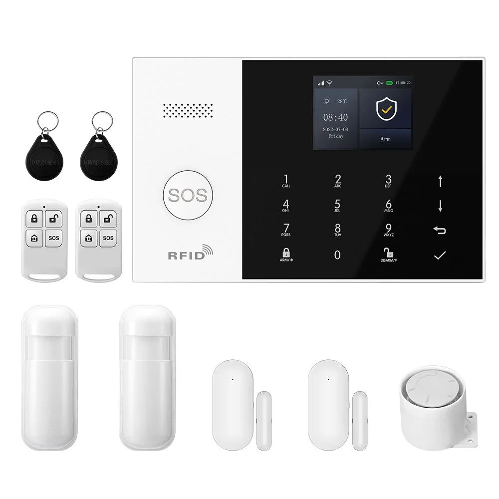 PGST 4G WiFi Security Protection House Alarm System Tuya Alexa Alarm Security System Kit Set Smart Life Home Door Motion Sensor