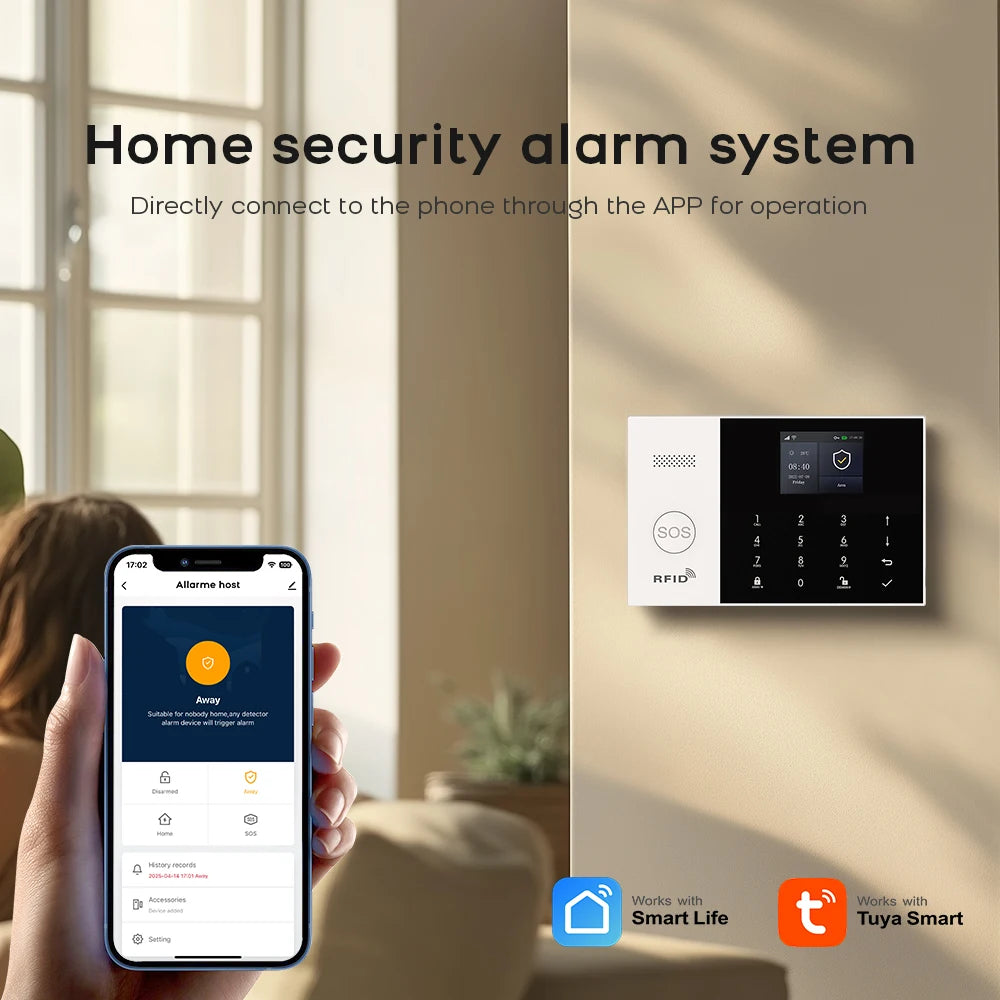 PGST 4G WiFi Security Protection House Alarm System Tuya Alexa Alarm Security System Kit Set Smart Life Home Door Motion Sensor