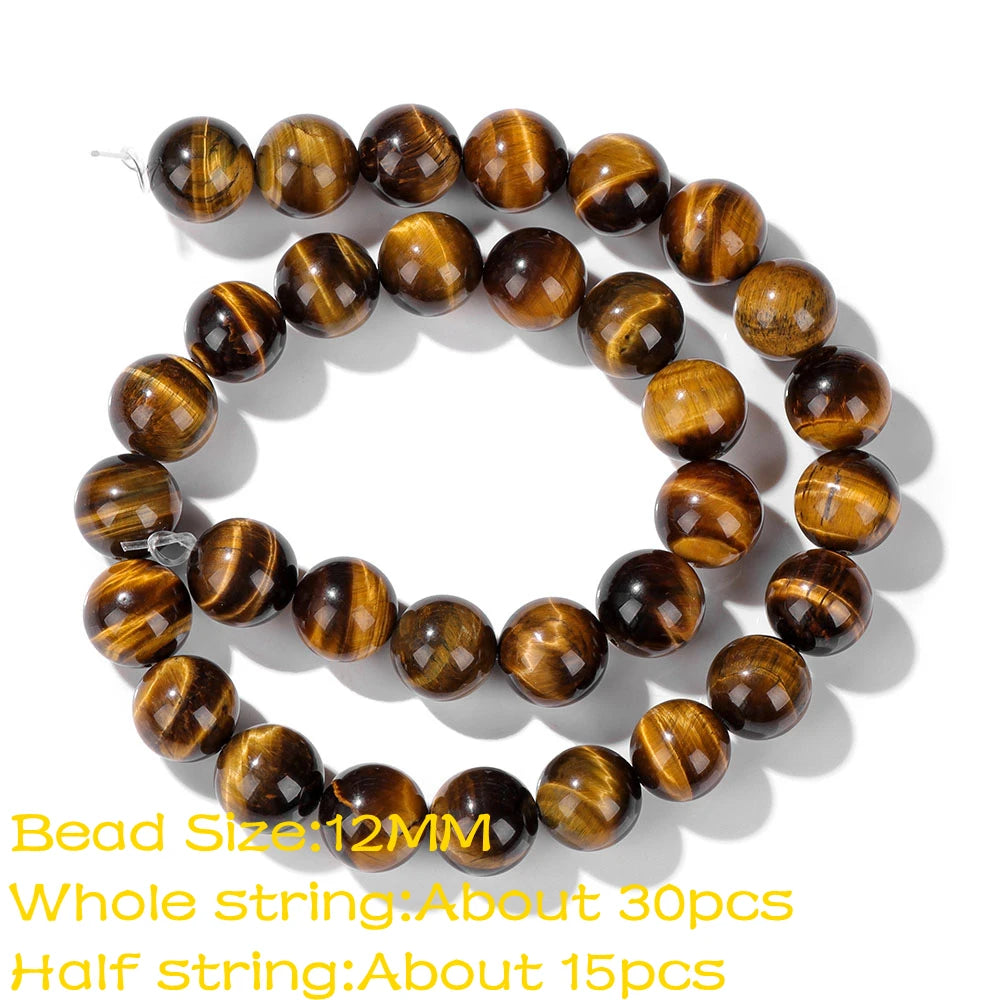 High Quality Natural Stone Yellow Tiger Eye Beads Round Square Oval Loose Spacer Stone For Jewelry Making Bracelet Diy Accessory