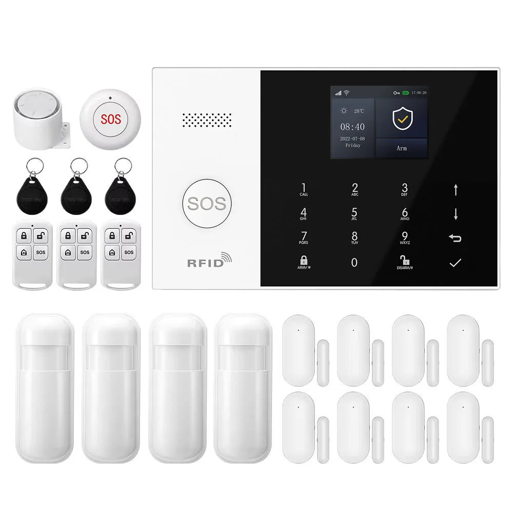 PGST 4G WiFi Security Protection House Alarm System Tuya Alexa Alarm Security System Kit Set Smart Life Home Door Motion Sensor