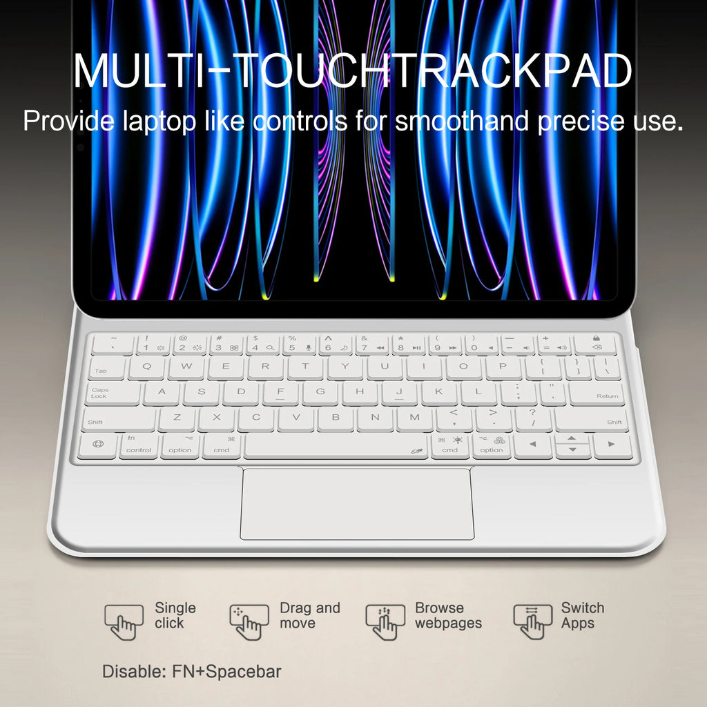 AJIUYU Smart Pogo Pin Magic Keyboard For iPad Air 11 inch M3 M2 Pro 13 M4 12.9 6th 5th 4th 10.9 7th Smart Case Direct Connection