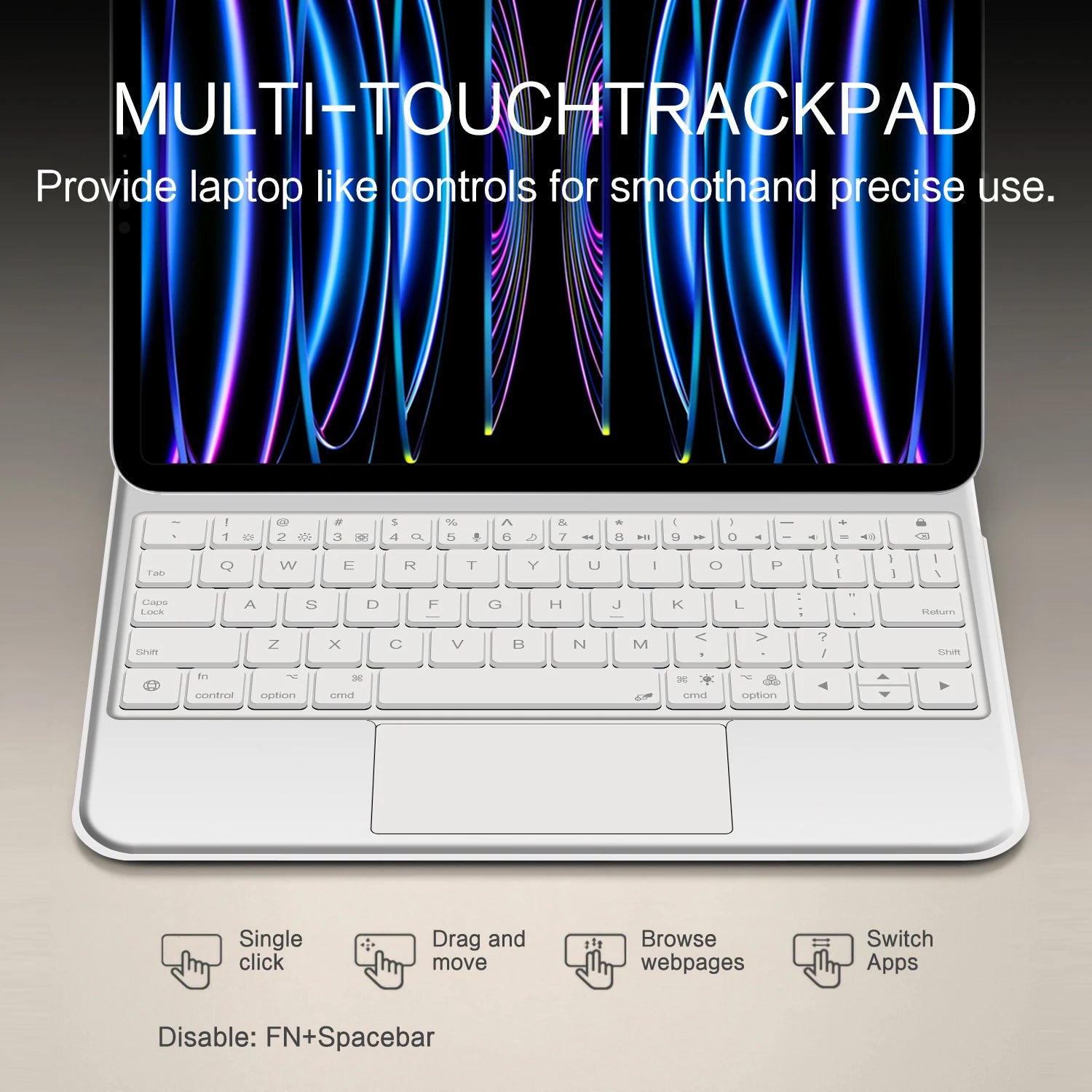 AJIUYU Smart Pogo Pin Magic Keyboard For iPad Air 11 inch M3 M2 Pro 13 M4 12.9 6th 5th 4th 10.9 7th Smart Case Direct Connection