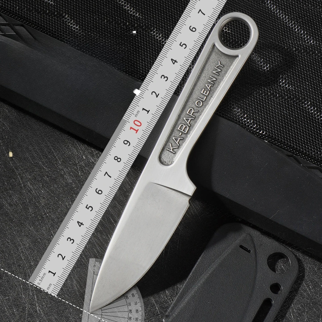 2025 new straight high hardness outdoor knife survival knife integrated keel with K sheath survival camping pocket knife EDC