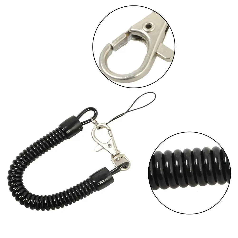 Tactical Retractable Spring Elastic Rope Security Gear Tool Hiking Camping Anti-lost Phone Keychain Fishing Lanyards Keychain