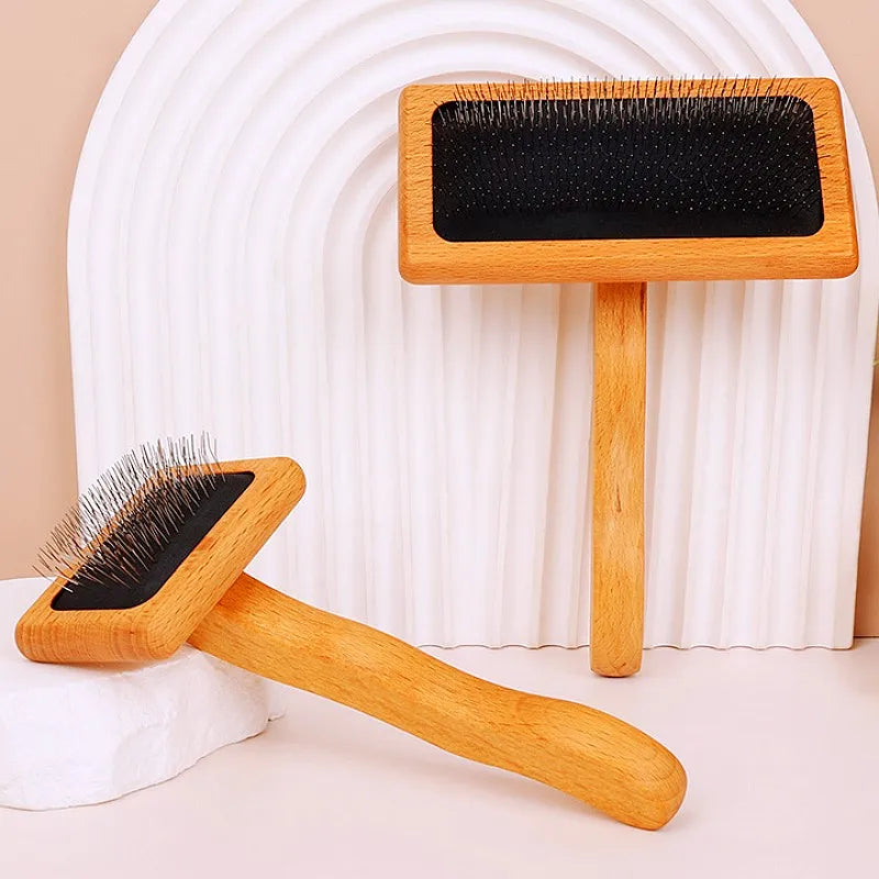 Dog Comb Solid Wood Dogs Brush Pet Hair Remover Bamboo Dog Grooming Brush Massage Cat Brushes Hair Knot Cleaning Combs for Pet