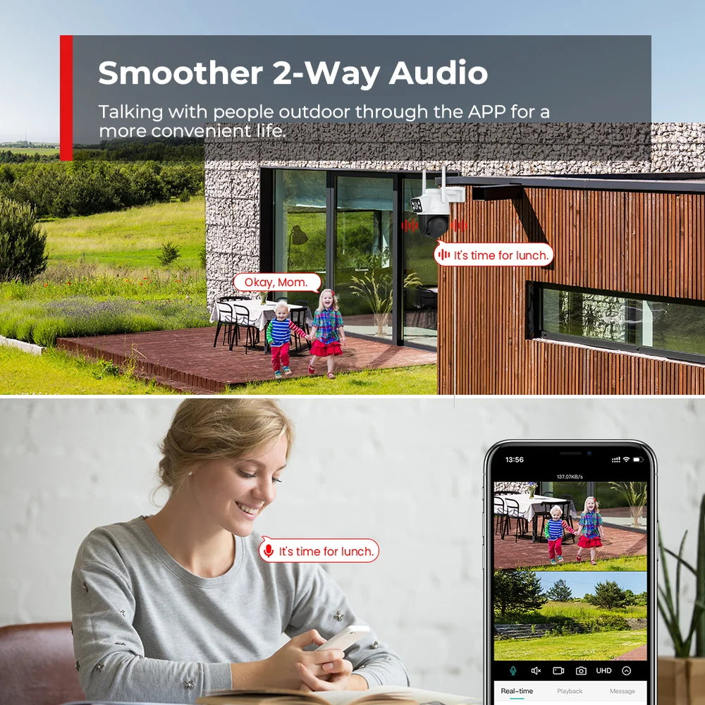 10MP 5K 4X Zoom Dual Lens Wifi Camera Waterproof IP66 HD 8MP Color IR Night Vision Auto Tracking Cloud Wifi Surveillance Cameras