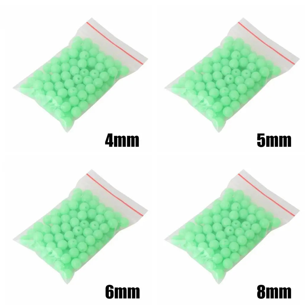 100Pcs/bag Fishing Floats Beads Luminous Light Glowing Balls For Night Sea Fishing 4/5/6/8mm