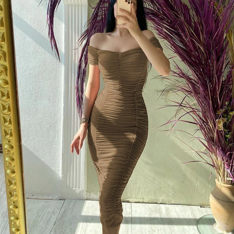 Women Summer Prom Dresses Evening Midi Bodycon Dress Elegant Club Sexy Outfits for Wedding Birthday Party