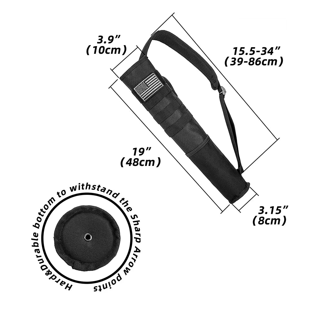 Hunting Bag Portable Bow Quiver Holder Bottom Thickening Adjustable Strap for Outdoor Archery Hunting Accessories