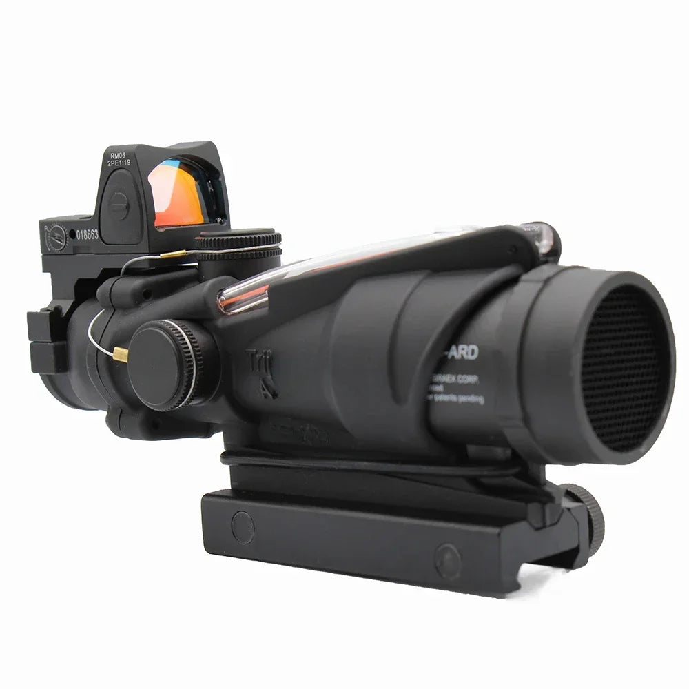 Ultimate Riflescopes for Hunting - 4X32 Hunting Sight with True Fiber Optic Green Red Dot Illuminated Etched Sight