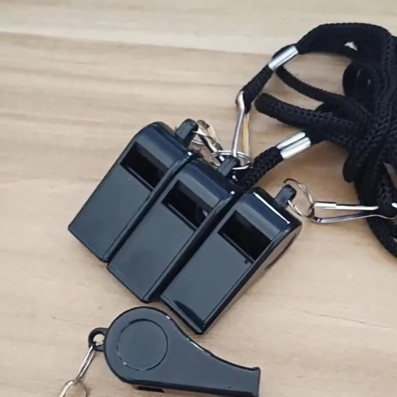 High Quality Black Whistle Referee Game Halter Whistle Outdoor Travel Hiking Whistle Suitable for Basketball Volleyball Games