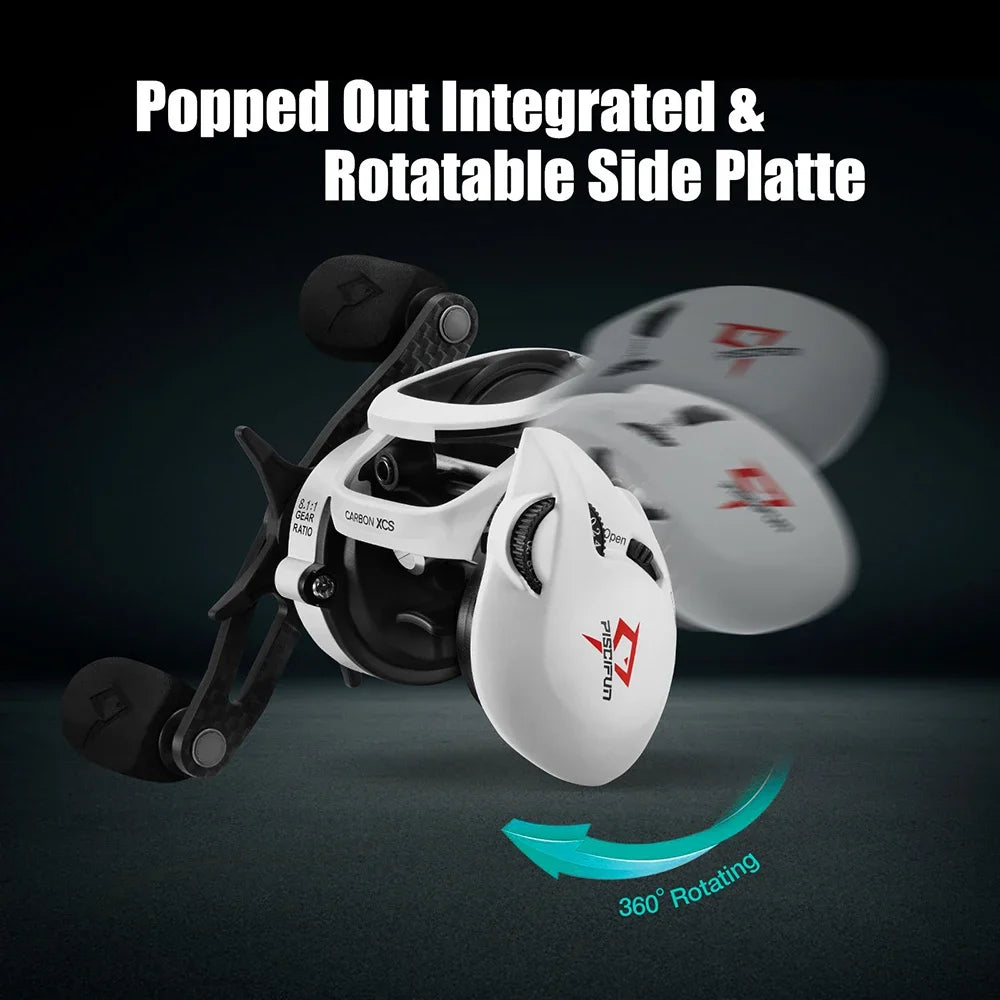Piscifun Carbon XCS Baitcasting Reel 8kg Drag 156g Ultra-Light 8.1:1 Gear Ratio Dual Brake High-Speed Freshwater Fishing Reel