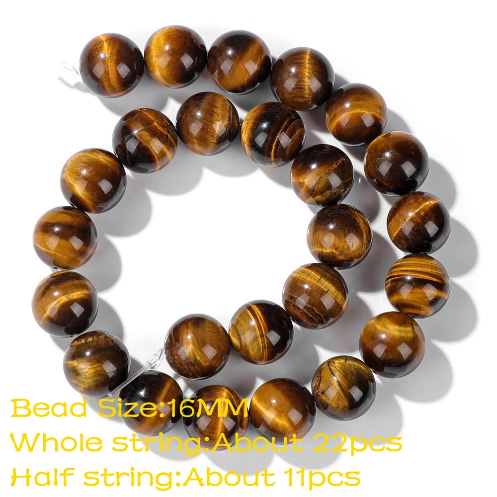High Quality Natural Stone Yellow Tiger Eye Beads Round Square Oval Loose Spacer Stone For Jewelry Making Bracelet Diy Accessory