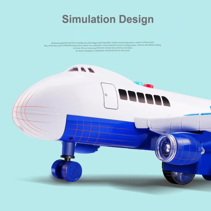 New Oversized Inertial Passenger Plane Toy Fall-resistant Music Light Effect Simulation Airplane Model Children's Christmas Gift