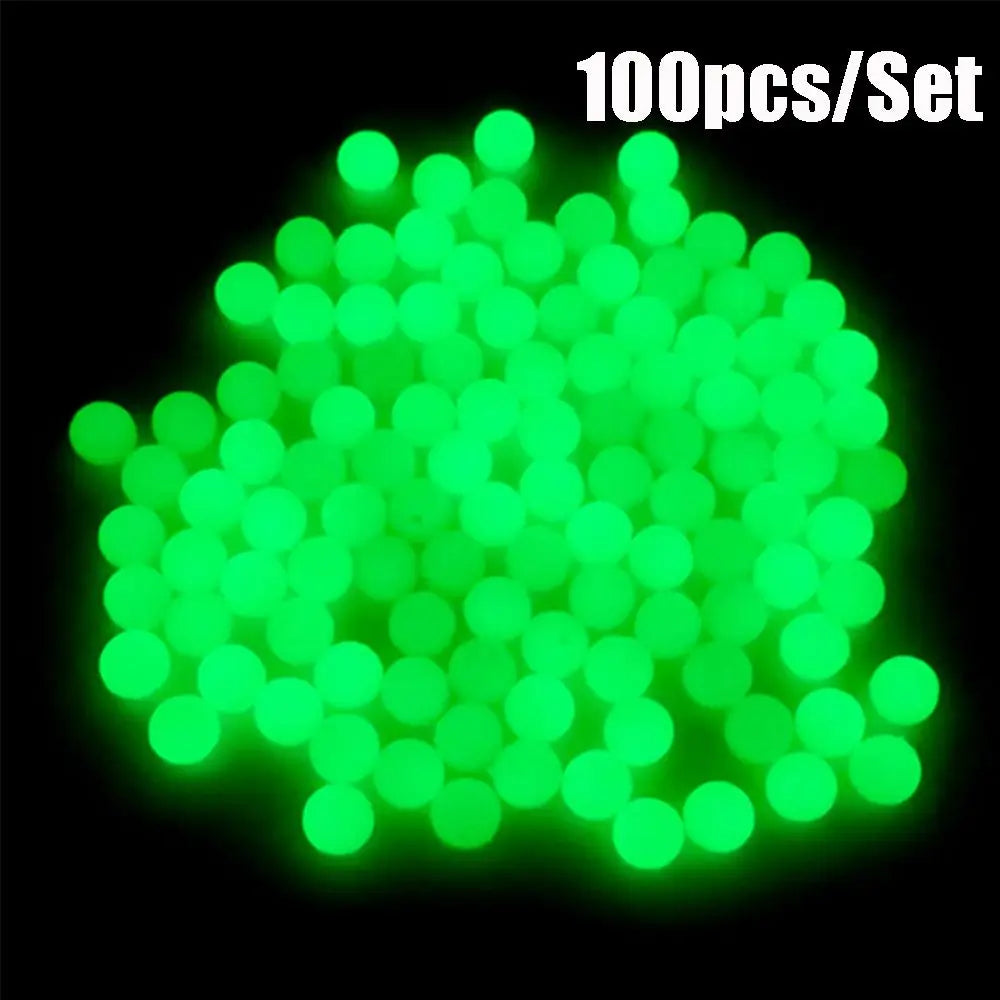 100Pcs/bag Fishing Floats Beads Luminous Light Glowing Balls For Night Sea Fishing 4/5/6/8mm