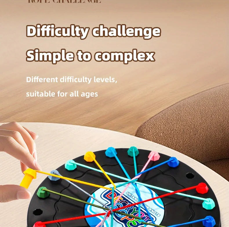 Twisted Rope Puzzle Game Brainy Knots Rope Untangling Board Game, Rope Knots Challenge Game, String Solution Central Lacing Toys