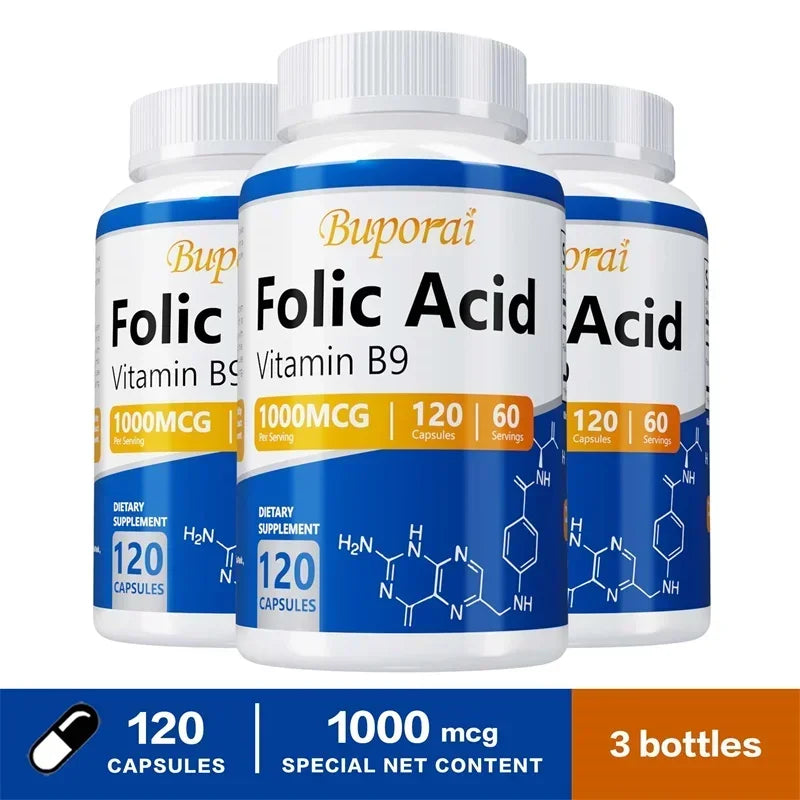 Folic Acid Supplement - Heart Health, Nervous System Health, Prenatal Support