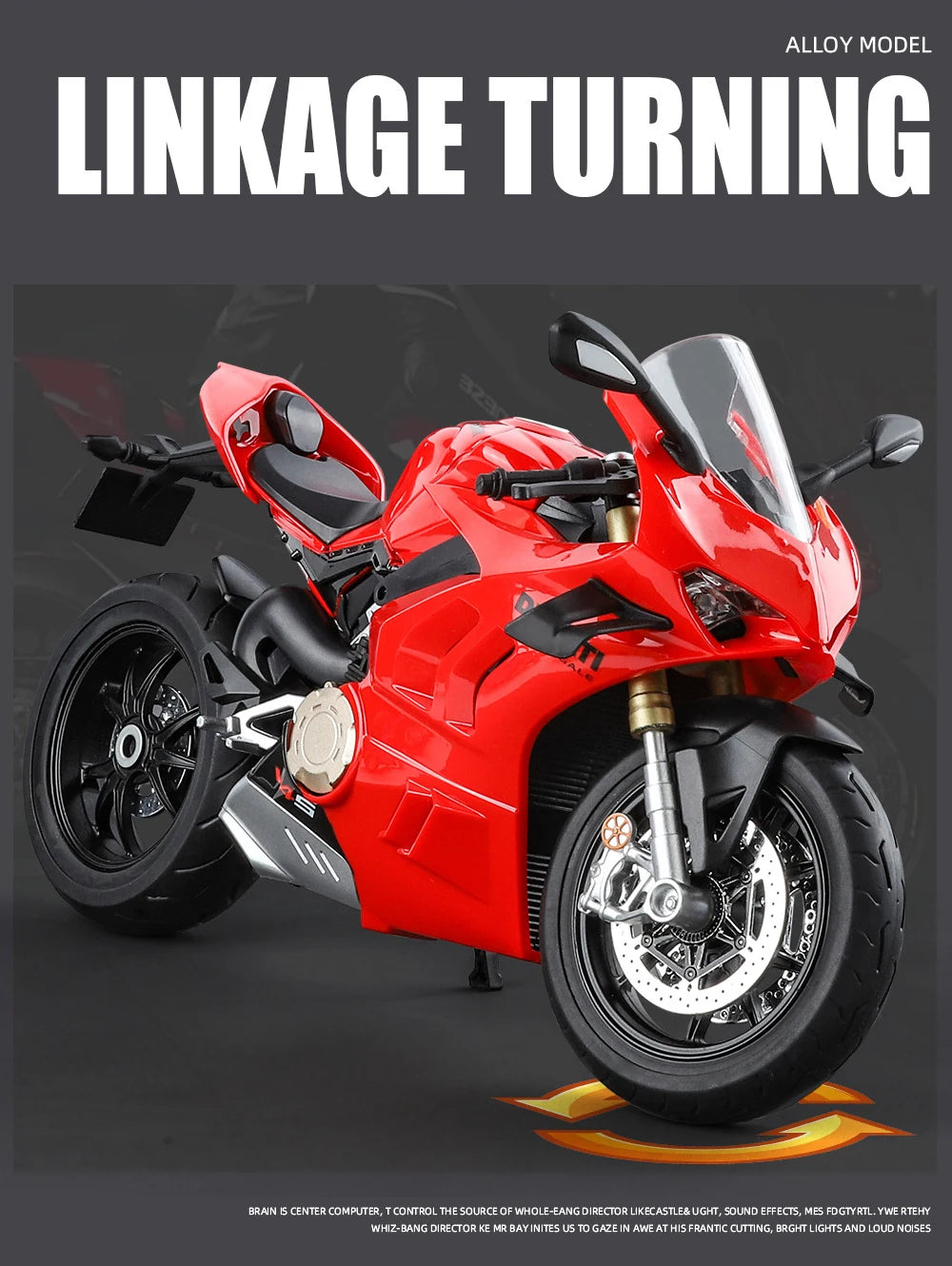 Large Size 1/9 Ducatis Panigale V4S Alloy Racing Motorcycle Simulation Diecast Metal Street Motorcycle Model With Light Kid Gift