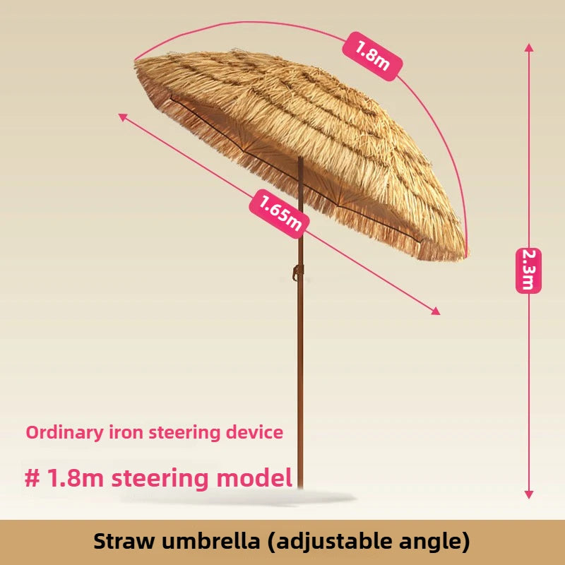 Outdoor Beach Umbrella Large Foldable Garden Pool Patio Beach Umbrella Simulated Thatched Sunshade Umbrellas Backyard Holidays