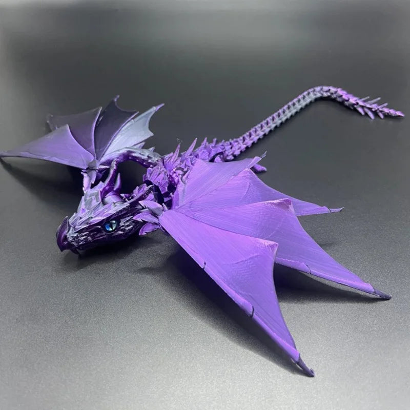3D Printing Flying Dragon Fire-breathing Dragon Joint Movable Model Creative Dragon Collection Decoration Home Desktop Ornaments