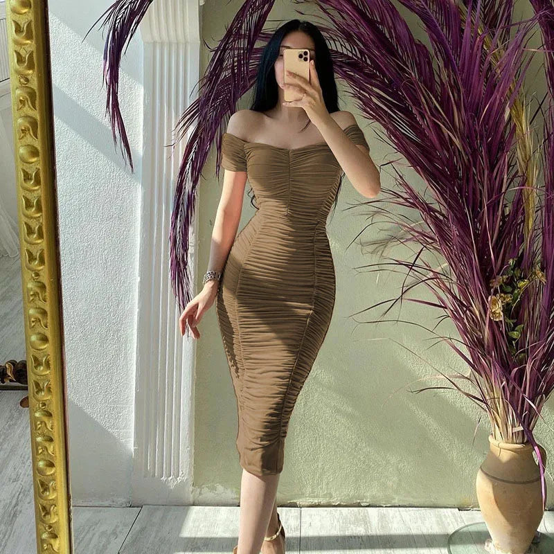 Women Summer Prom Dresses Evening Midi Bodycon Dress Elegant Club Sexy Outfits for Wedding Birthday Party