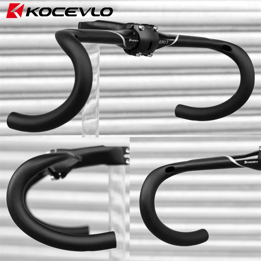 KOCEVLO AERO 3 Road Carbon Handlebar 360/380/400/420mm UD Matt Internal Routing Road Bicycle Handle Bar