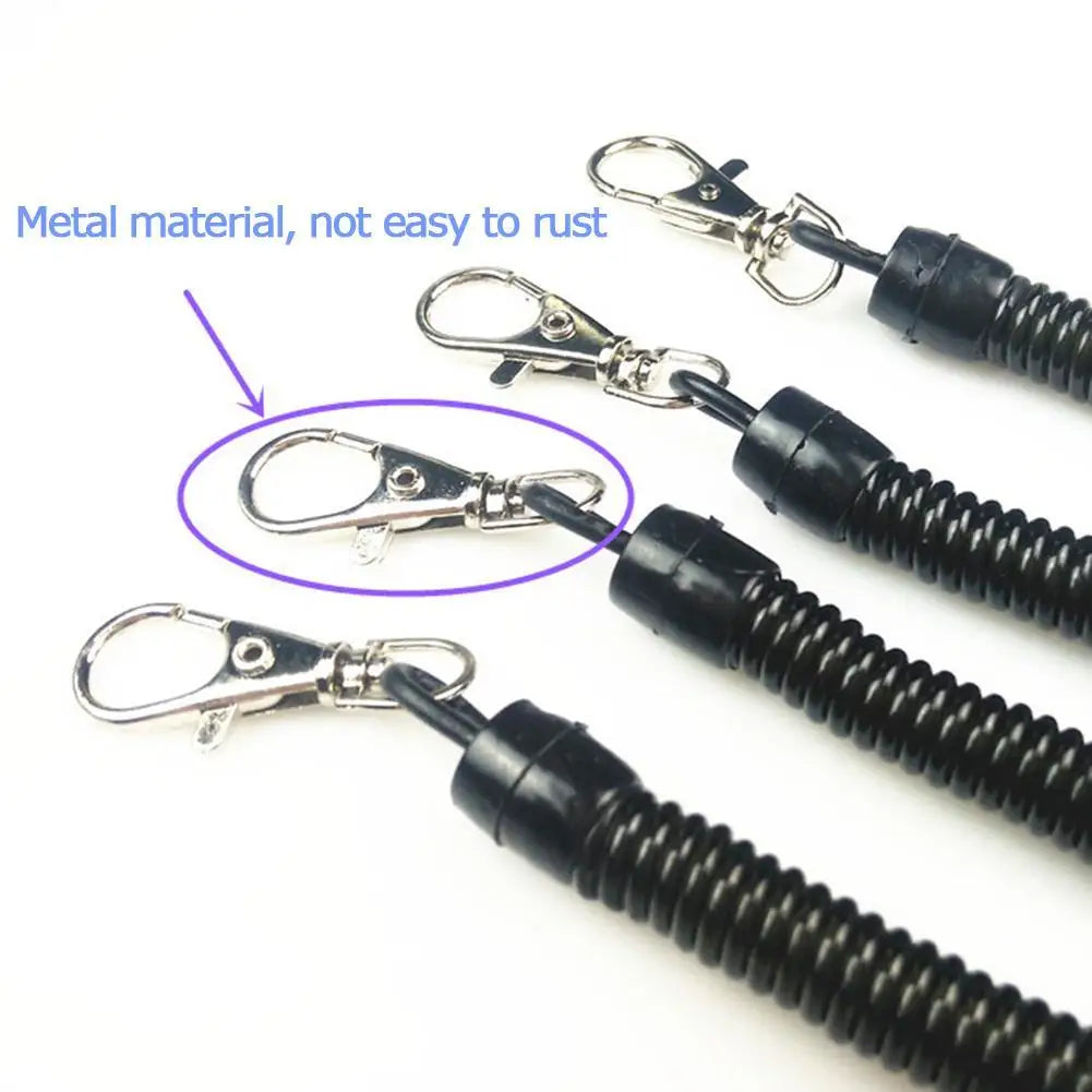 Tactical Retractable Spring Elastic Rope Security Gear Tool Hiking Camping Anti-lost Phone Keychain Fishing Lanyards Keychain