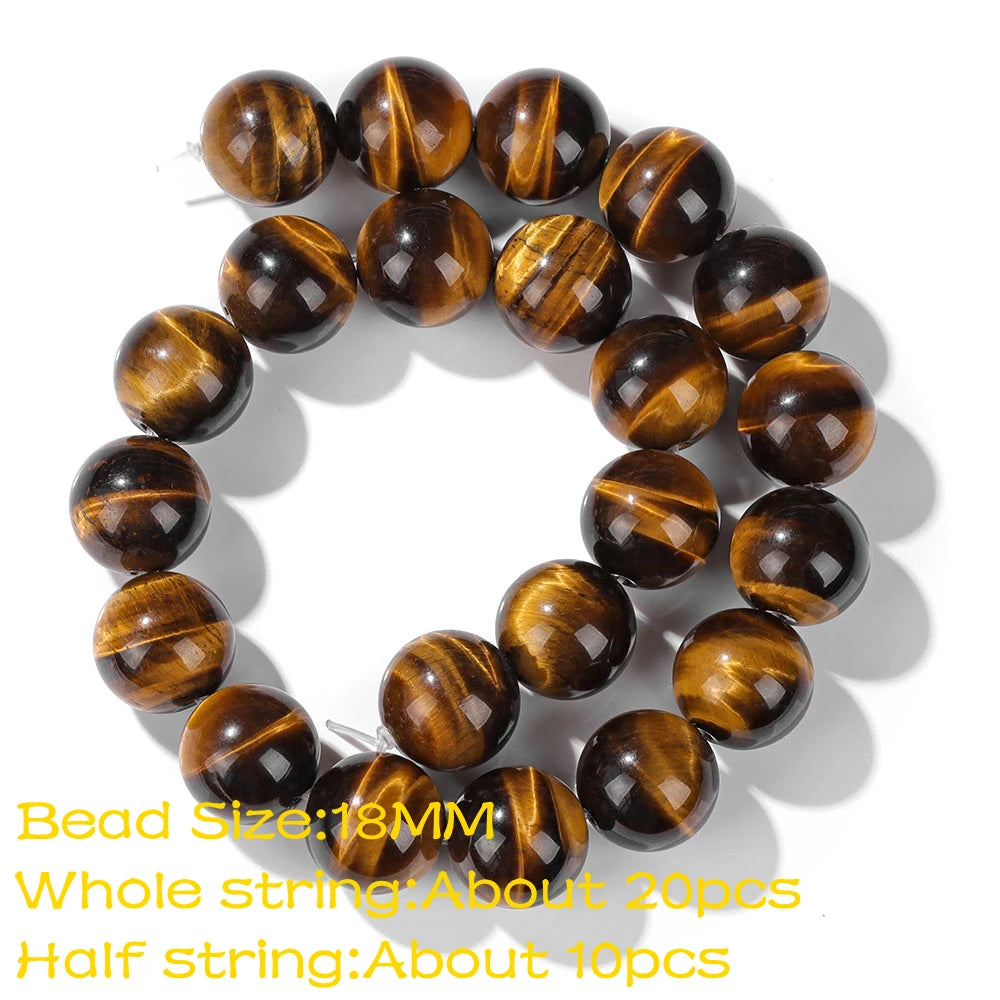 High Quality Natural Stone Yellow Tiger Eye Beads Round Square Oval Loose Spacer Stone For Jewelry Making Bracelet Diy Accessory