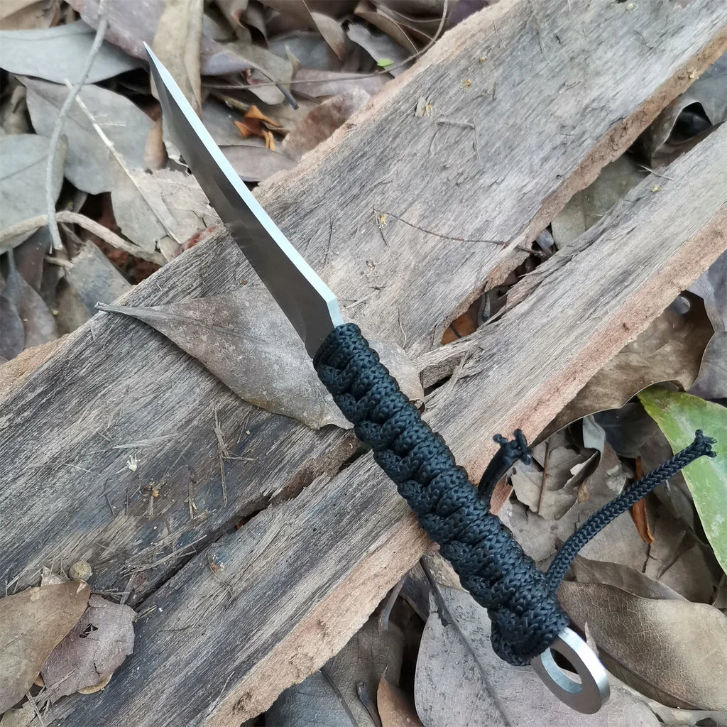 High carbon S.S. Fixed Blade Knife with Sheath and Cord Knife for Hunting Camping and Field Survival Tactical Combat Outdoor